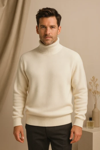 پلیور بافت ساده یقه ایستاده