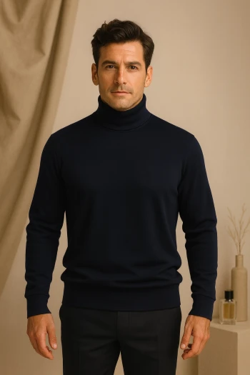 تیشرت ساده آستین بلند یقه اسکی