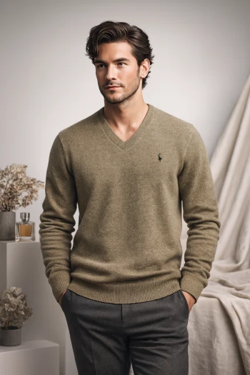 پلیور بافت ساده پولو یقه هفت